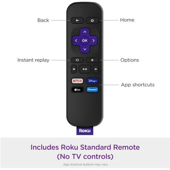 HD Roku Streaming Device with Standard Remote (no TV controls), Free & Live TV - Picture 6 of 7